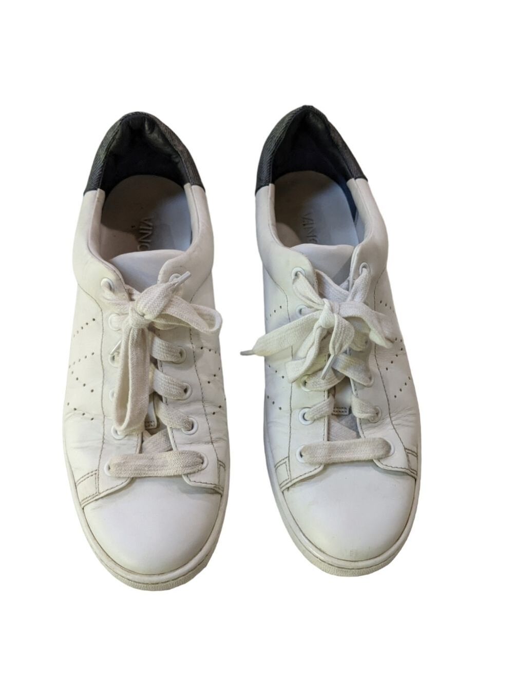 Vince Leather Mixed Media Low Top Sneakers Shoes - Picture 3 of 8